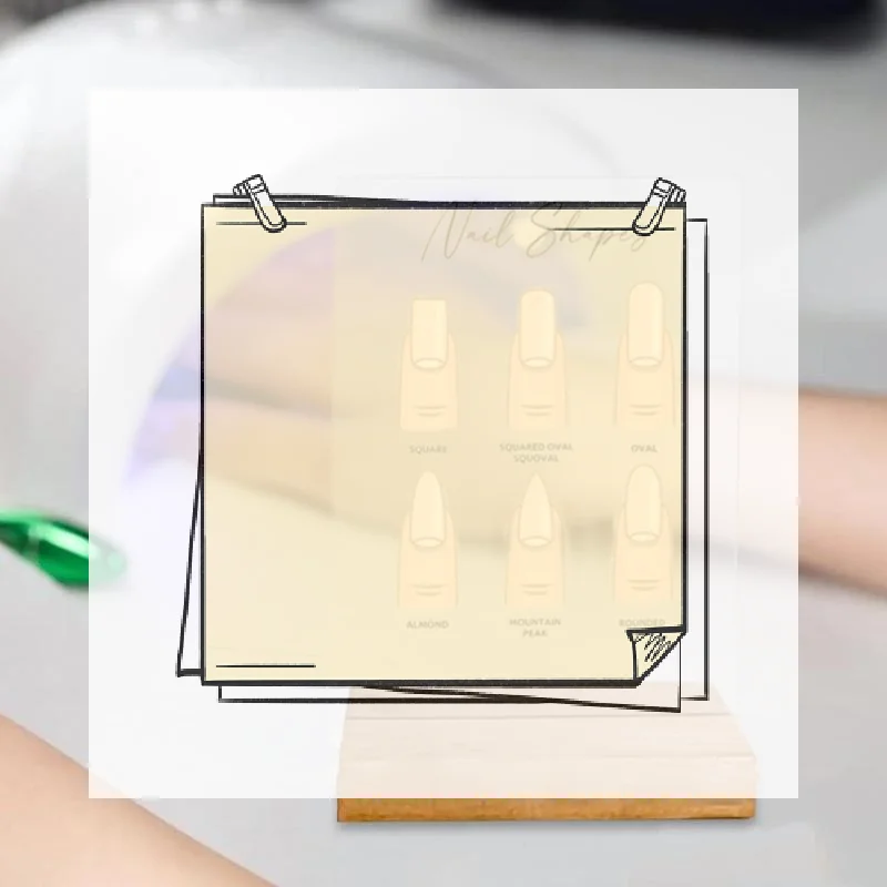 Acrylic Manicure Display Board Clear Durable Nail Shapes Show Signboard for Professional Nail Salon Window Display Use