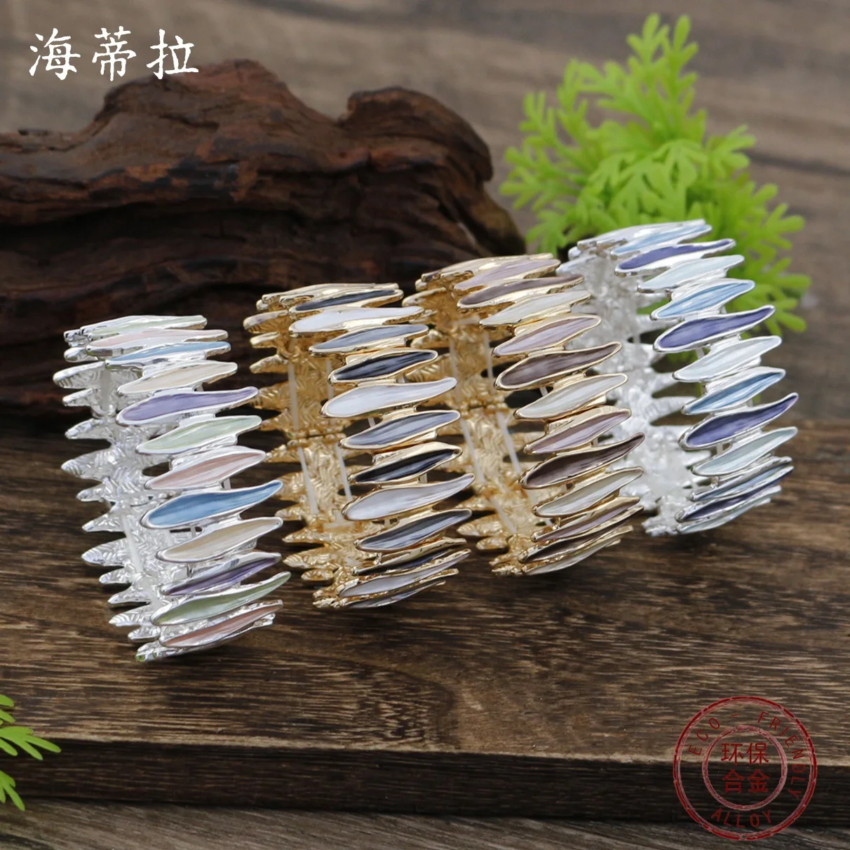 

Jewelry DIY accessories new enamel color irregular line elastic bracelet women's fashion high-end geometric line bracelet