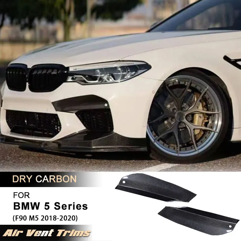 

Car Front Fog Light Trims for BMW 5 Series F90 M5 2018-2020 Front Up Splitters Cupwings Flaps Body Kits Prepreg Dry Carbon FRP