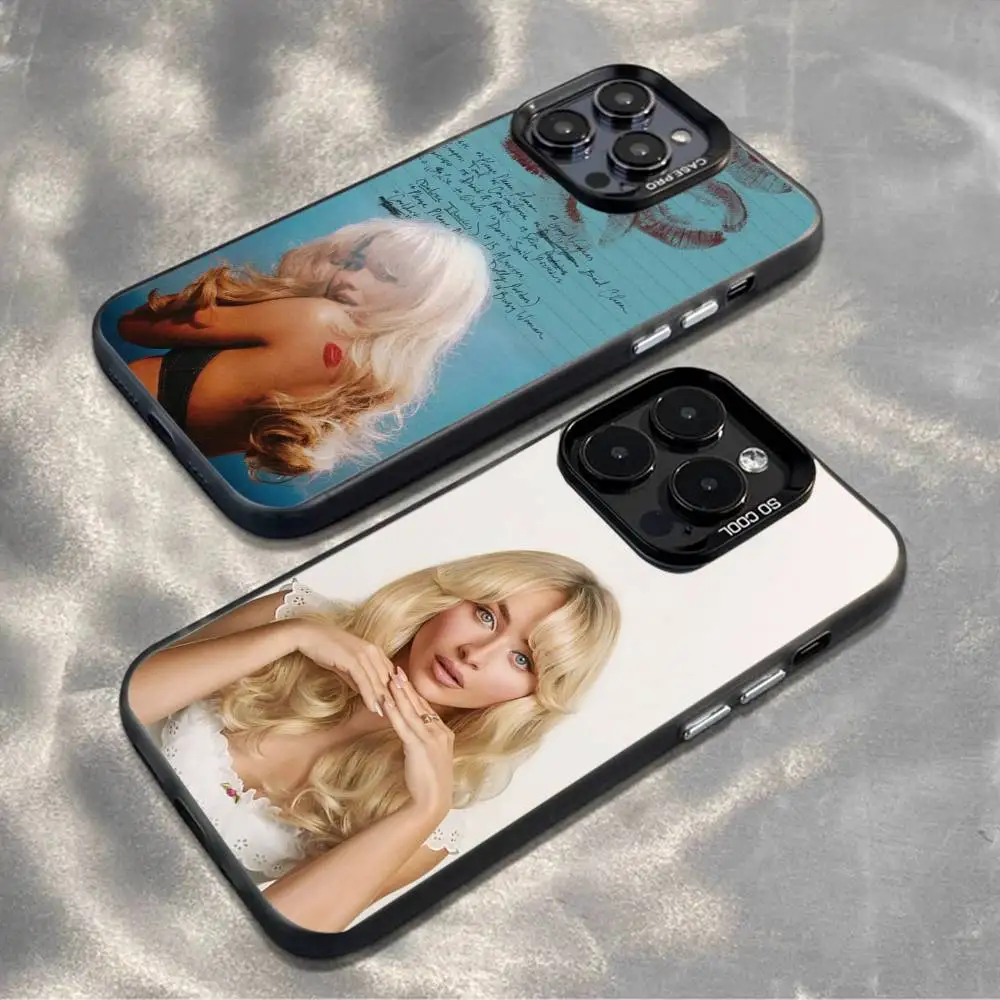 

Singer S-Sabrina C-Carpenter Phone Case For iPhone17,16,15,14,13,12,11,Mini,Pro,MAX,plus,Black Matte Shockproof Cover