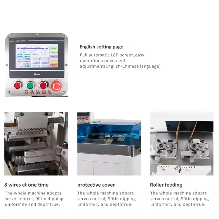 Double-Ended Automatic Wire Strip Twist Dipping Machine for Cutting & Tinning