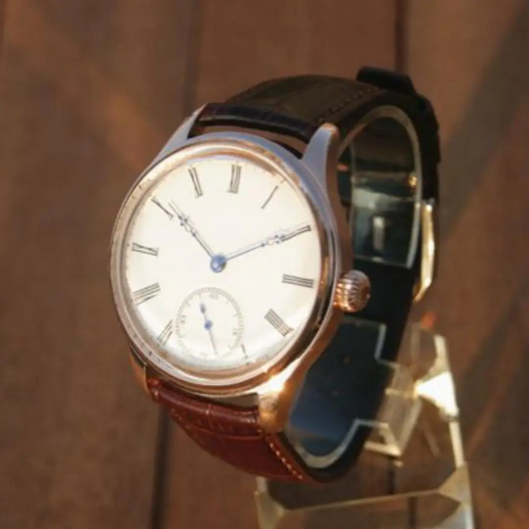 Vakuy Vintage Business Manual Winding Men Watch, Seagull ST3621 Jones Arrow Movement, Bubble Domed Crystal, Rose Gold Case