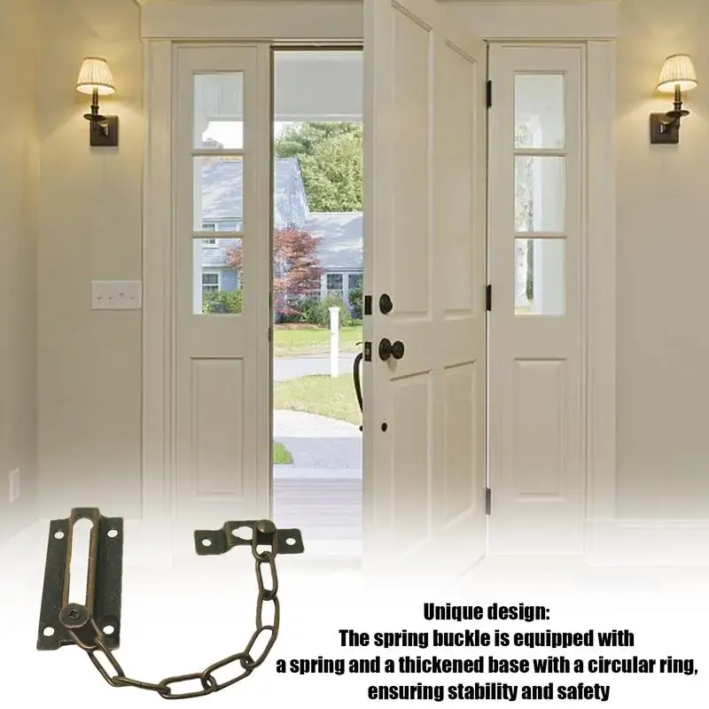 Door Chain Lock Rust-Resistant Metal Door Safety Guard Chain Anti-Theft Latch Chain Lock Thickened Lock Chain for Inside