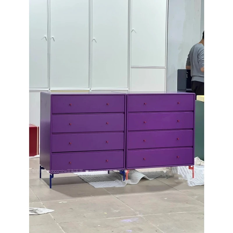 

L Grape purple dopamine chest, desk bedside table storage cabinet
