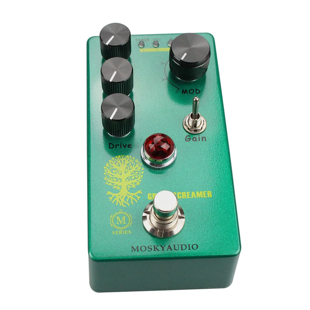 

Boost Your Guitar's Soul Mosky Green Booster Overdrive Pedal 4 Mode Selection Knob Define Your Sound Identity!