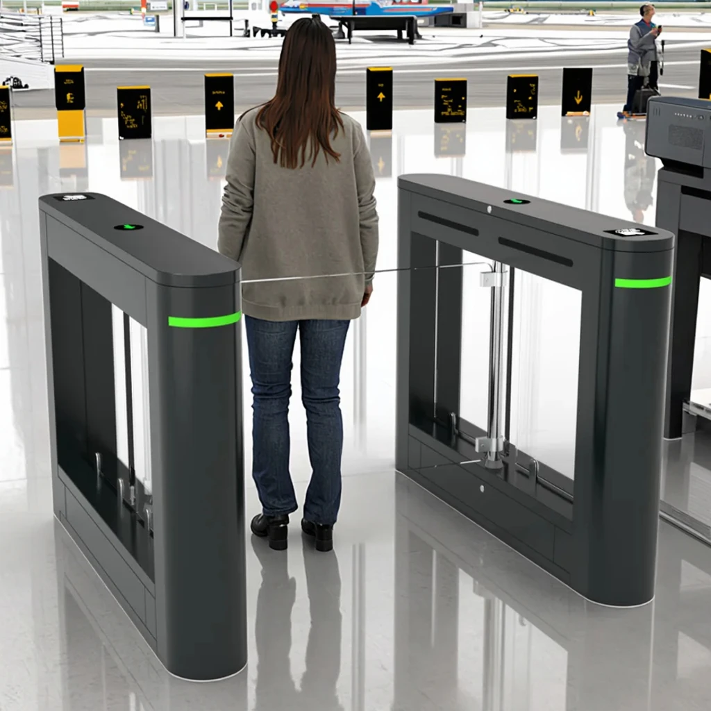 Fast Access Control System for Office and Gym Advanced Swing Barrier Gate Turnstile 304 Stainless Steel Face Recognition
