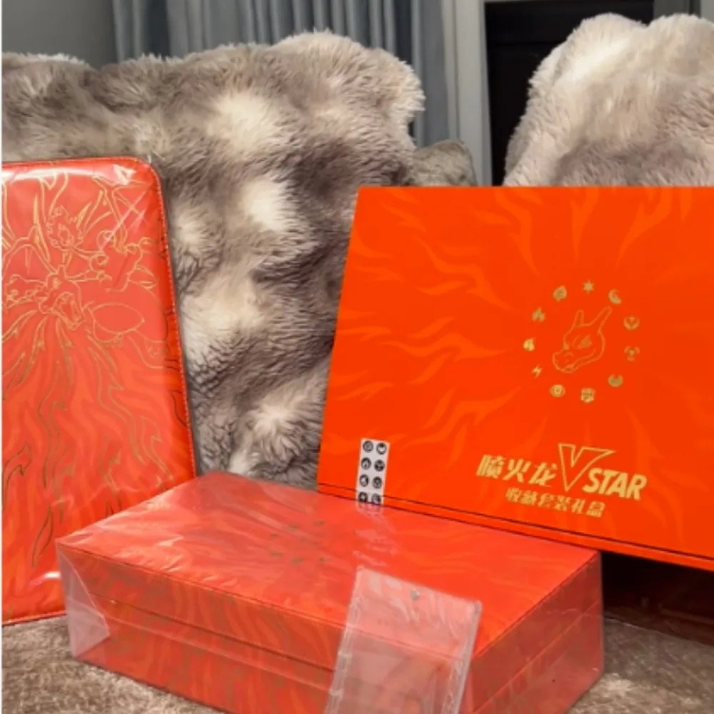 100% original pokemon charizard vstar coleção conjunto caixa de presente simplificado chinês ptcg cartão de negociação cartões colecionáveis brinquedos presentes
