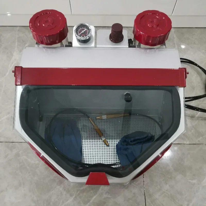 

Стоматологический тонкий пескоструйный аппарат для ювелирных изделий, пескоструйная машина с двумя ручками, два бака, 110 В/220 В