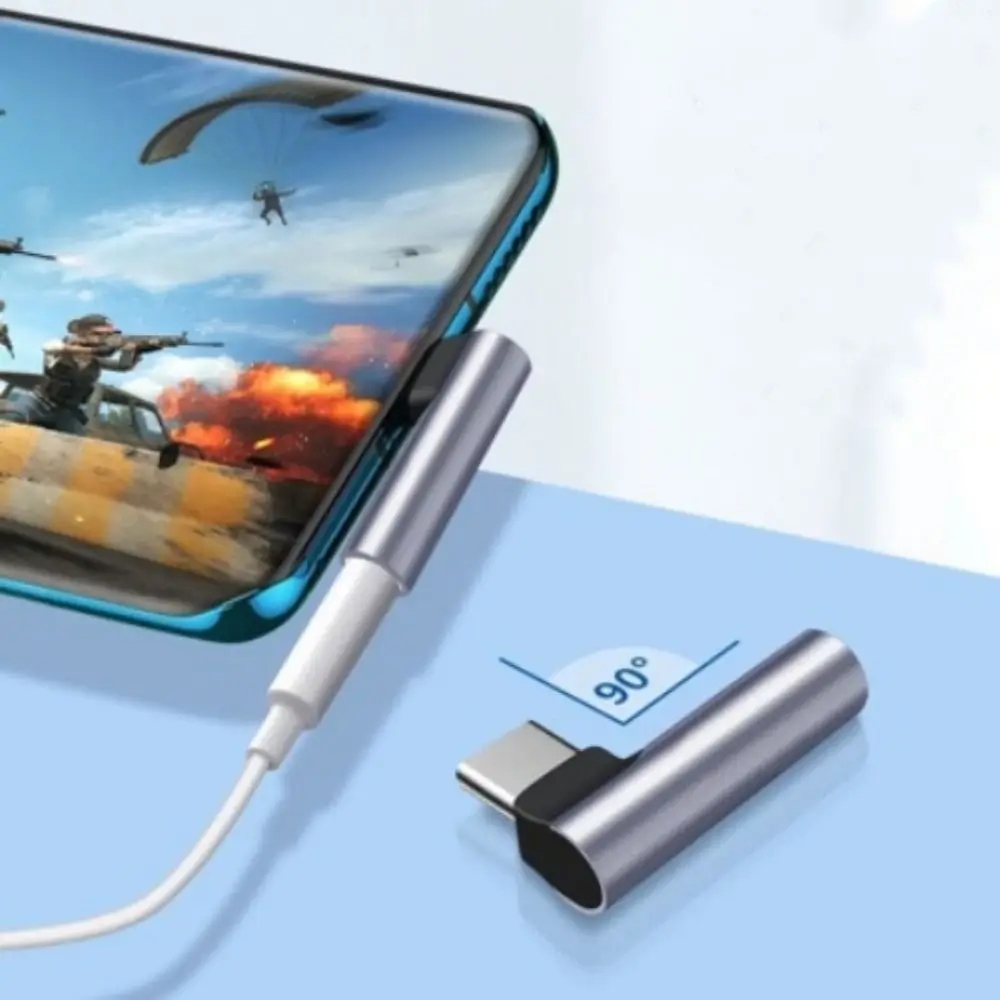 

Type-C To 3.5mm Headphone Adapter Right Angle Audio Earphone Adapter Portable HIFI Wired Headset Type C Converter