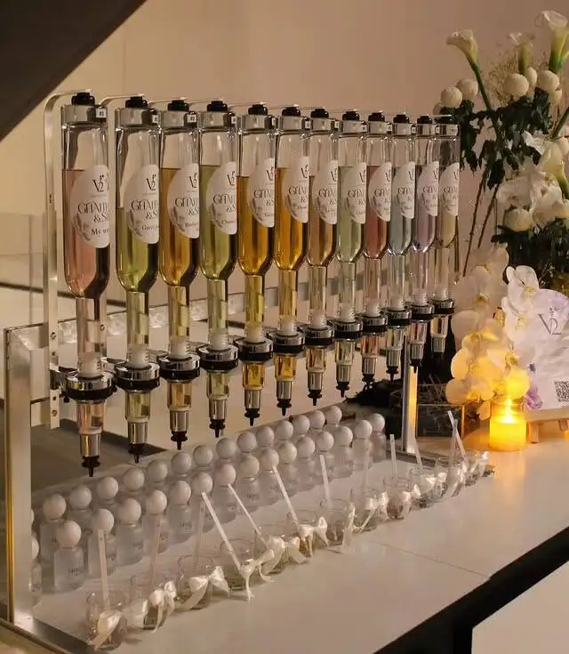 2026 12 Bottles 200ml 375ml 500 ml 750ml New Design Cus tom Perfume bar Dispenser Glass Bottles with Stand