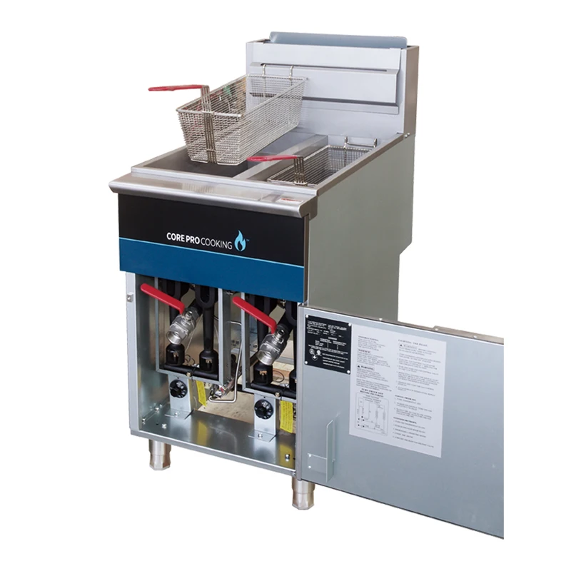 

Коммерческие фритюрницы из нержавеющей стали, машина для жарки чипсов, кухонное оборудование, напольная фритюрница с двойным баком, фритюрница