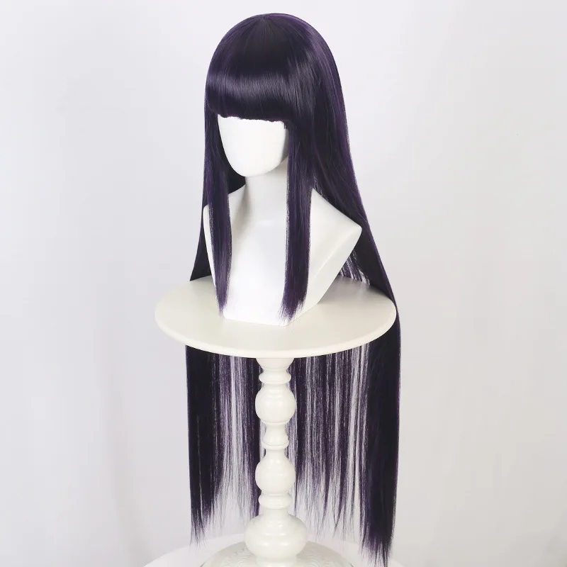 Doukou Synthetic Deep Blue Long Straight Wig Hinata-Inspired Cosplay Costume Hair Anime Party Roleplay Halloween Styling