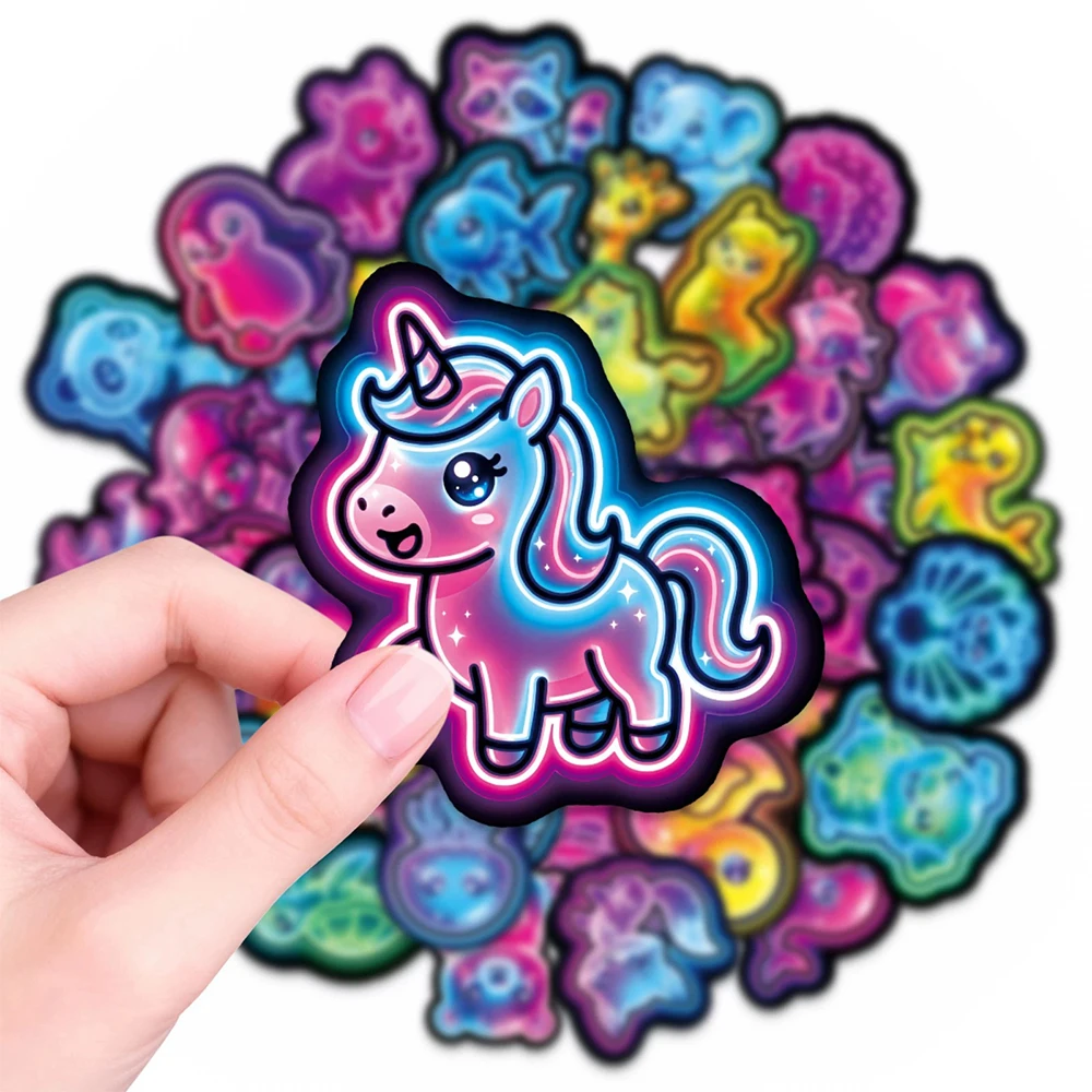 

10/30/50pcs Kawaii Neon Style Animal Graffiti Stickers Decals DIY Skateboard Guitar Scrapbook Bike Aesthetic Cartoon Sticker Toy