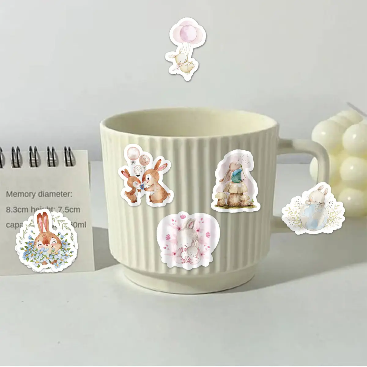 Etori Life 46pcs Cute Cartoon Animals, Forest Lively Rabbits Pattern Student DIY Cups,Scrapbooks,Laptops Decoration Stickers