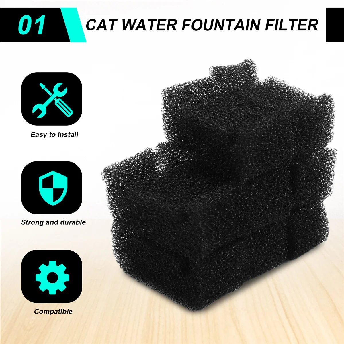 BVBV 8 шт. губчатый фильтр для кошачьего фонтана, сменный пенопластовый фильтр для домашних животных, губчатый пенопластовый фильтр для фонтана для домашних животных, собак, кошек