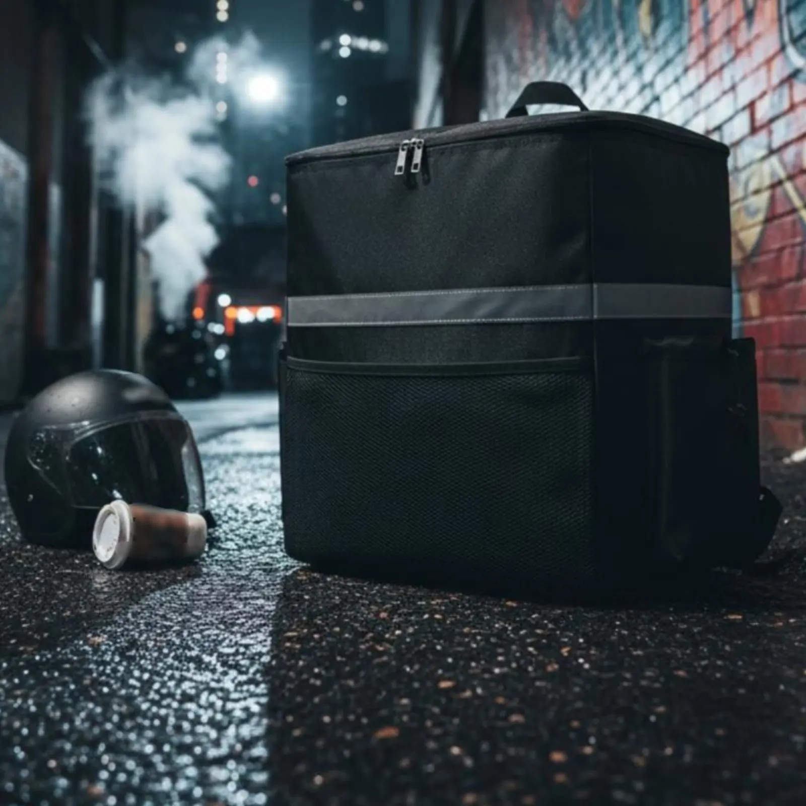 Expandable Pizza Delivery Backpack Hot and Cold Thermal Delivery Backpack Insulated Pizza Bag Reusable for Takeout