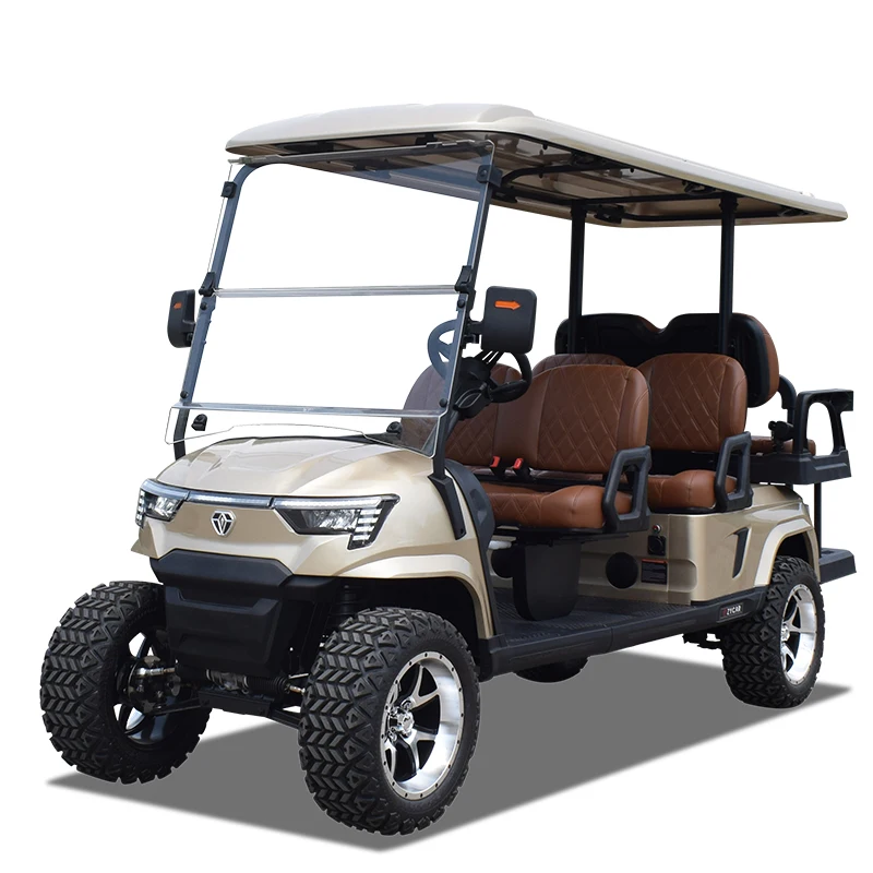 Street Legal Electric Golf Cart 6 Seater 4+2 Configuration Utility Vehicle for Community Resort Transportation