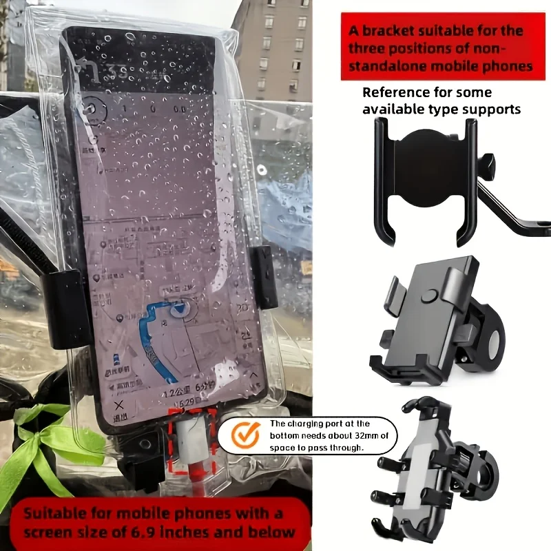 Bicycle Rider Phone Rain Cover - Touchscreen-Compatible Phone Pouch, Essential for Rainy Day Cycling, High-Value Phone Bag, Rechargeable Rain Sleeve. Suitable for Cycling, Rainy Days, Outdoor Activities, Bicycle Bags. Stylish Design, Secure Fit. view 8