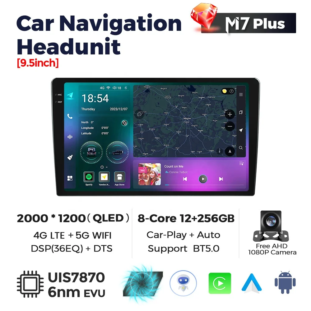 Radio Mobil Sistem Android Cocok untuk Pemutar Multimedia Mobil Dvd AHD FM RDS Video Wifi Untuk Universal Host 9 inci 10 inci