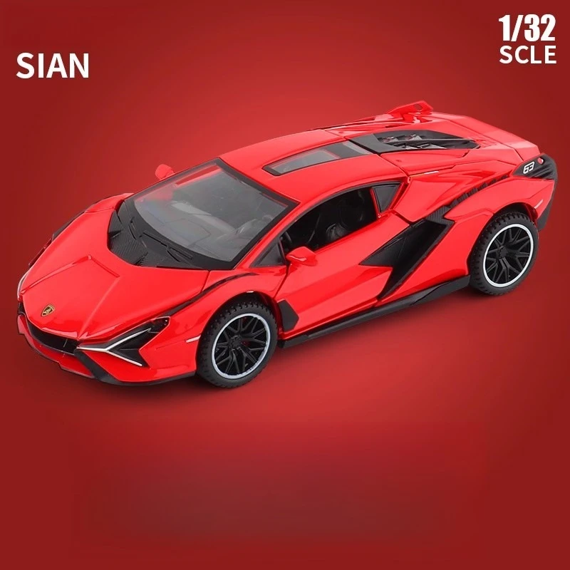 1:32 SIAN FKP 37 Auto Sportiva Pressofuso In Lega di Metallo Modello di auto Suono Luce Tirare Indietro Collezione Giocattolo Per Bambini Regali