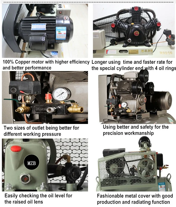 Compresores de aire industriales de alta presión para coche, bomba de compresor de aire de pistón usado, 1,5 hp, 8bar