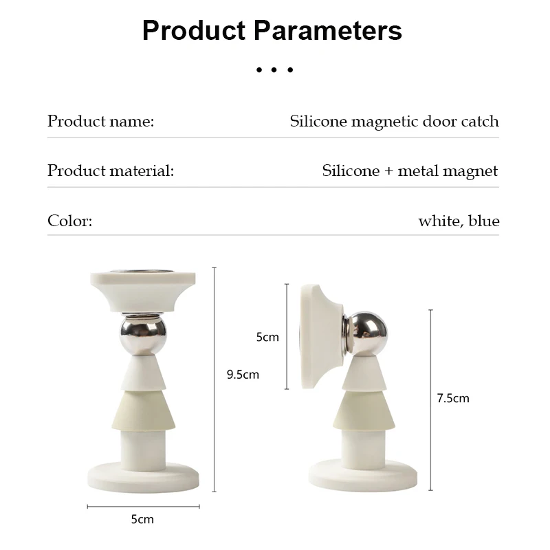 No Punching Magnetic Suction Door Rear Retainer Silicone Mute Door Stopper Bedroom Door Door Stopper Accessories