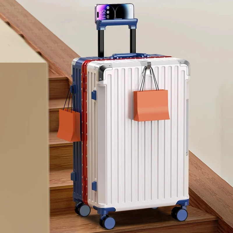 

Высококачественный чемодан с алюминиевой рамой и держателем для телефона, подстаканник, дорожный чемодан на колесиках, 20-дюймовый чемодан для ручной клади, 24-дюймовый чемодан