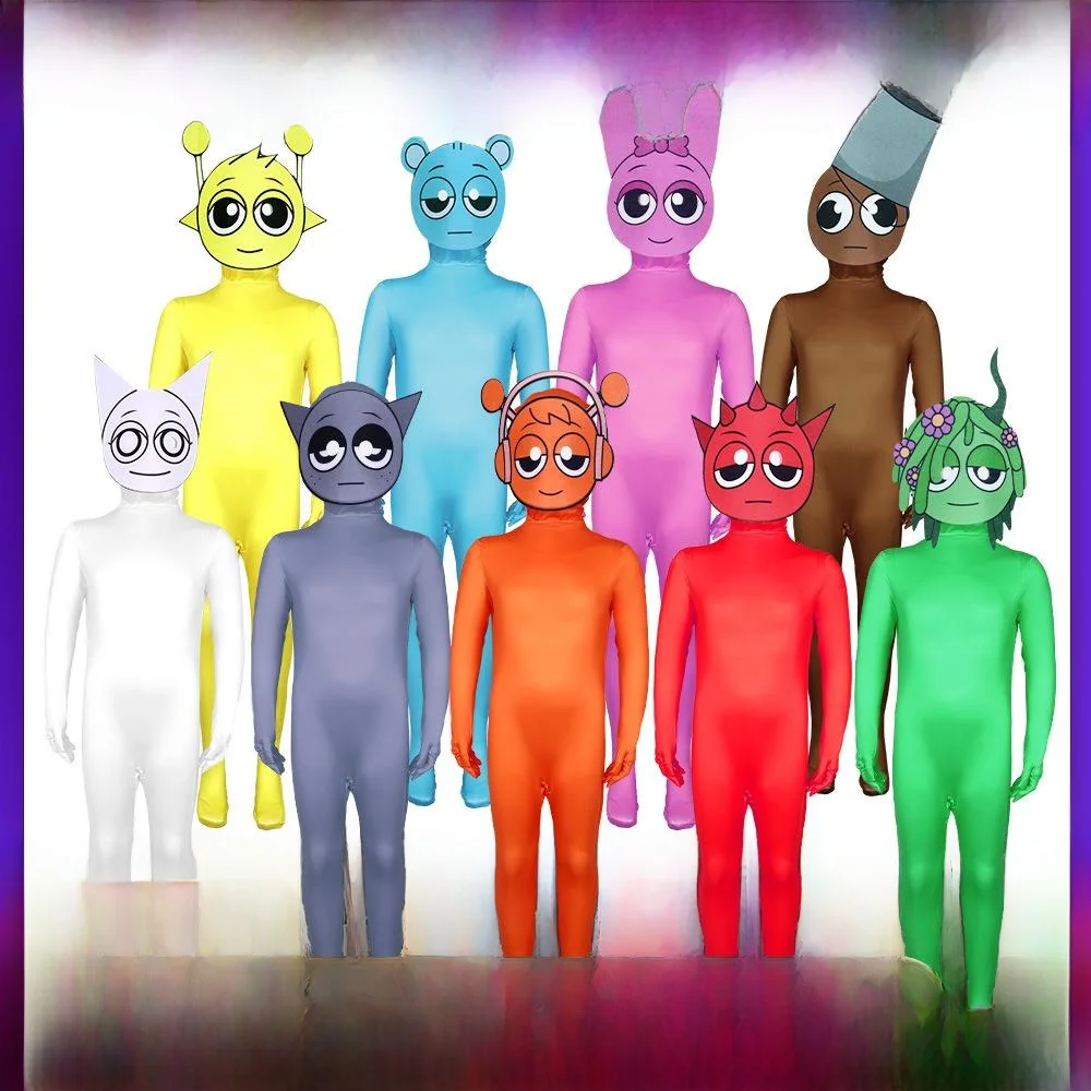 

Новый трансграничный 5Sprunki Incredibox Rhythm Box, карнавальный костюм, игровая обтягивающая одежда, женский этнический сценический костюм