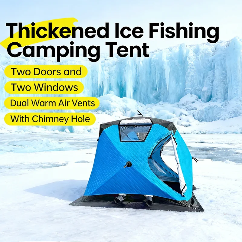 

Outdoor Winter 3-4 Person Thickened Warm Camping Fishing Tent Quick Open Windproof Waterproof Outdoor Camping Tools