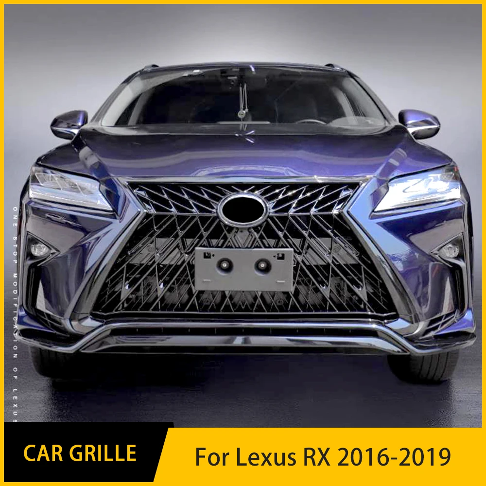 Racing Grille For Lexus RX 2016 2017 2018 2019 Year High Quality Carbon Black Front Bumper Grill Body Ornament Vents Kit Spoiler