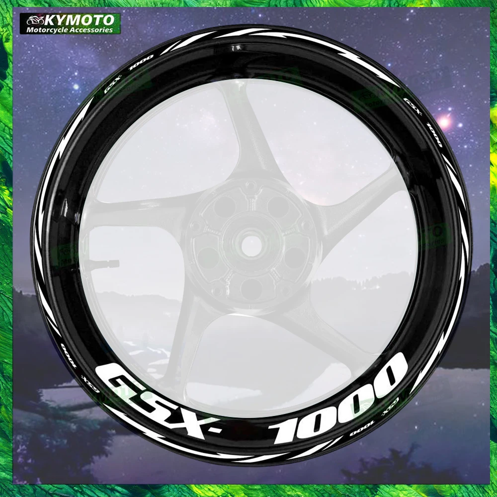 

Для GSX-1000 R GSX1000R светоотражающие аксессуары для мотоциклов 17-дюймовые наклейки на передние и задние диски, обтекатель, полоса, наклейка, украшение