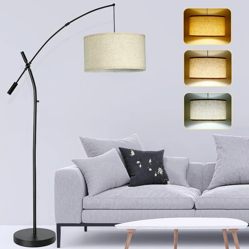 

Arc Floor Lamp for Living Room, Modern Adjustable Swing Arm Floor Tall Lamp Traditional Standing Lamps for Bedroom