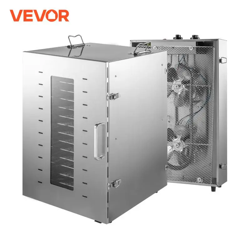 VEVOR 6 Trays Dörr Maschine Elektrische Digitale Trockner Lebensmittel-Grade Edelstahl für Trocknen Obst Gemüse Kräuter Snacks