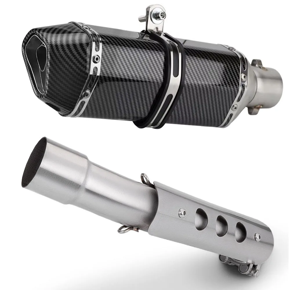 

For Yamaha Tenere 700 2019-2024 T7 T700 Escape 51MM Slip-On Motorcycle Exhaust Pipe With Mid Link Pipe Muffler Connecting Pipe