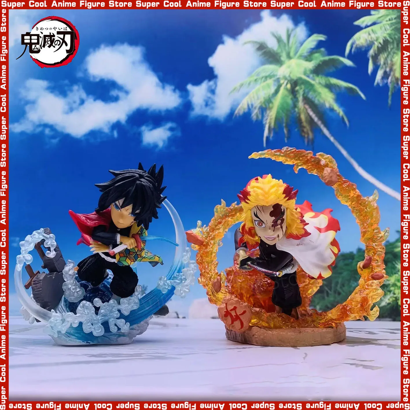 10cm Demon Slayer Rengoku Kyoujurou Anime Figure Kimetsu No Yaiba Gk Statue Action  Rengoku Kyoujurou Figurine Models For Gifts