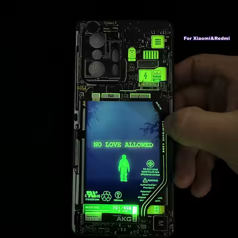 DIY CUSTOMIZE Led Case For Xiaomi Mi 12T 11T 10T Redmi Note 12 11 10 Pro 5G Poco X4 X3 F4 GT NFC F3 Glowing Anime Cartoon Cover