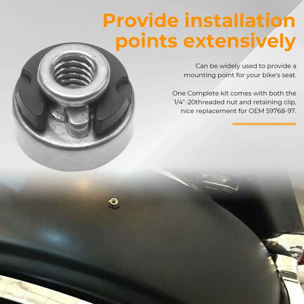 2PCS/5PCS NEW Motorcycle Rear Fender Seat Nut Kit For Harley Sportster Street Bob Softail Mount Nut Bolt Easy Grip Quick Release