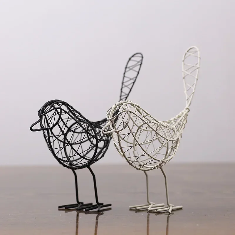 Home Decoration Creative Gift Souvenirs Room Decor Figurines Abstract  Miniatures Vintage Animal   Iron Bird