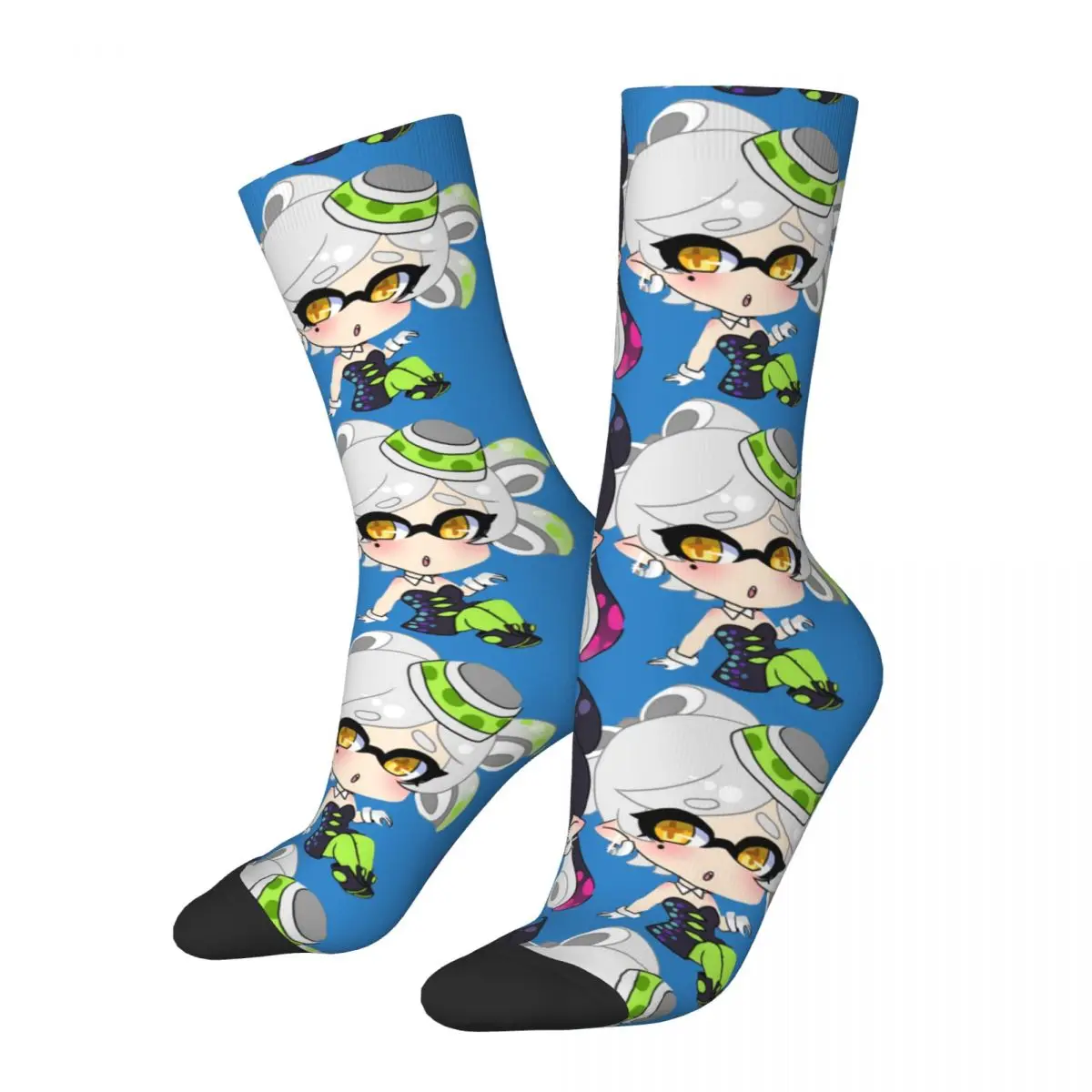 Funny Crazy Compression Sock for Men Friends Hip Hop Harajuku Splatoon Happy Quality Pattern Printed Boys Crew Sock Novelty Gift