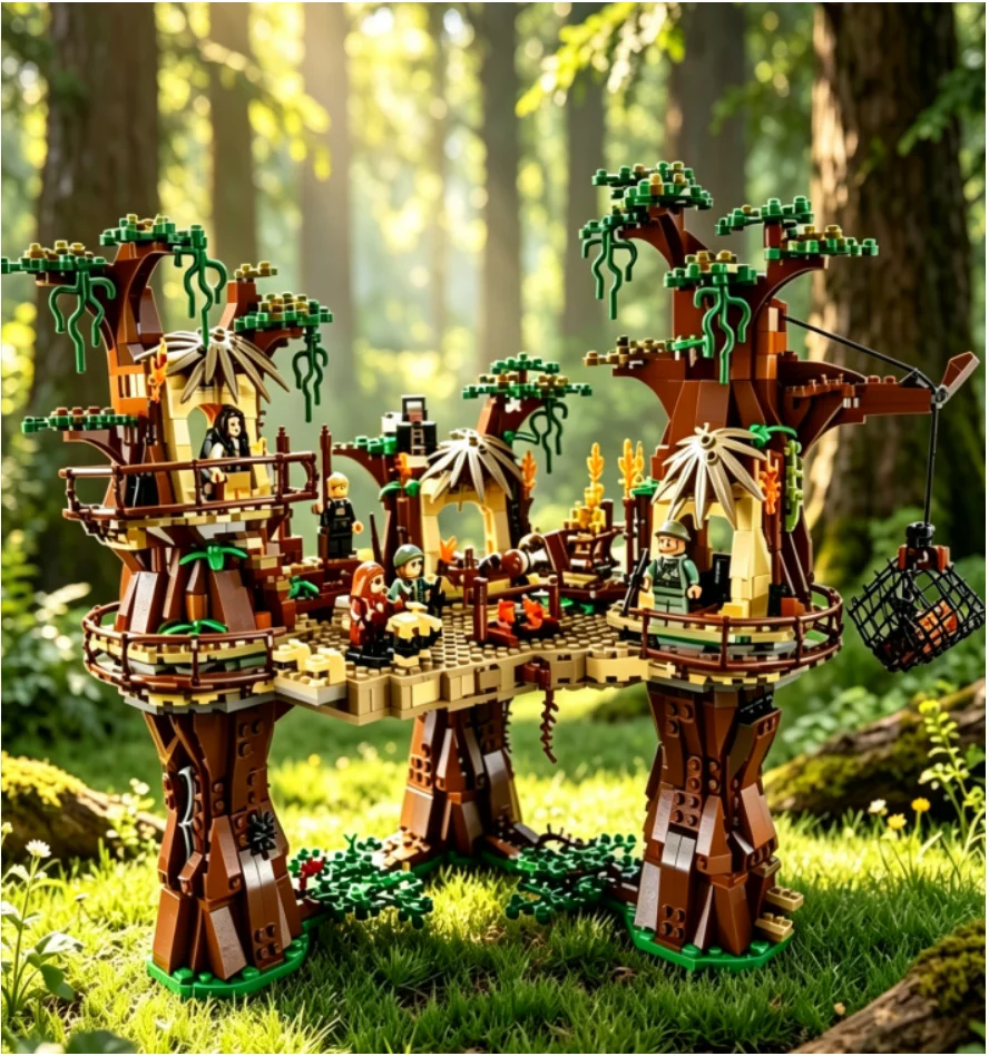 The Original Forest Teddy Bear Village Model Toy Is Suitable for Home Decoration, Adult Birthdays, and Christmas Gifts
