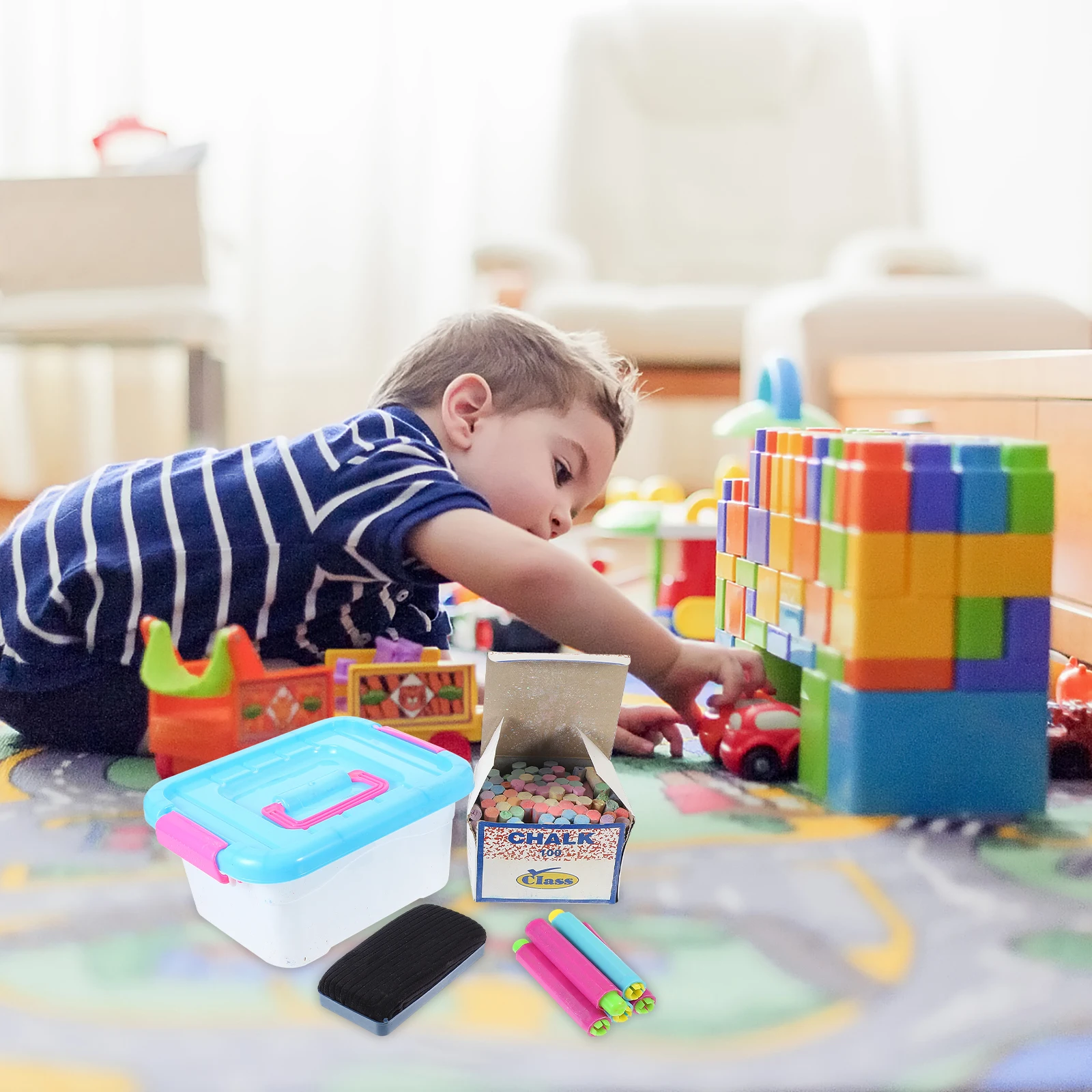 1 set di gessi colorati con supporto per gomma per bambini, insegnanti, aula, lavagna, disegno, scrittura, forniture, gesso
