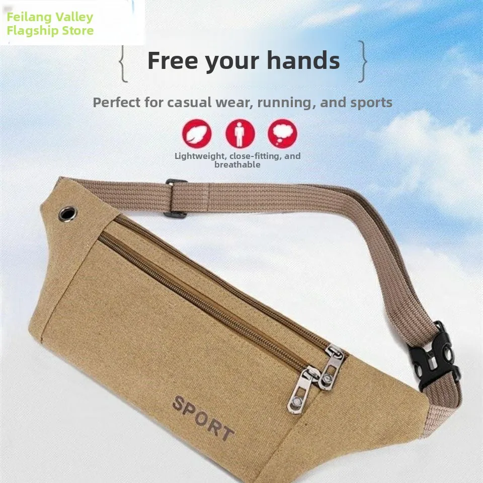 Durable Canvas Crossbody Phone Bag for Work Money Collection Large Capacity Waist Bag Outdoor Functional Style Unisex Bag