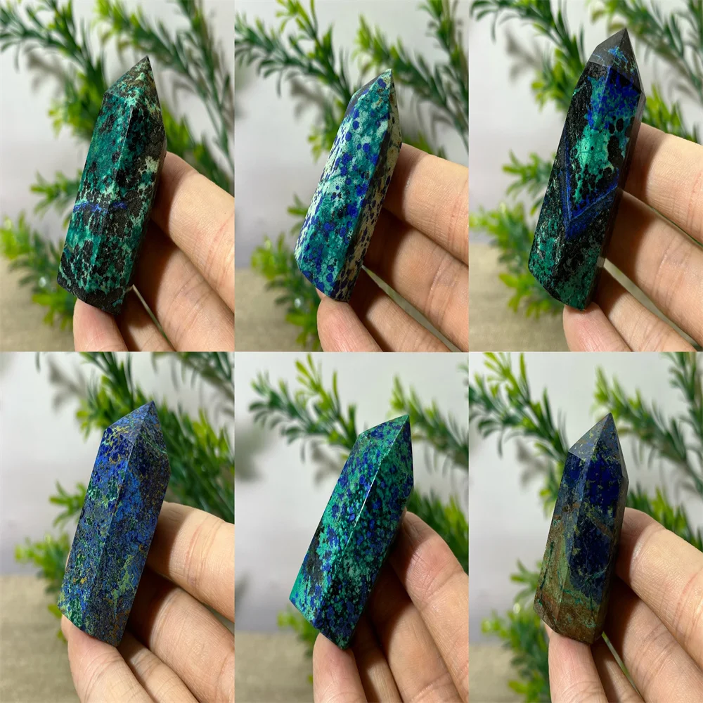 Crystal Natural Chrysocolla Tower Point Wand Geode Mineral Healing Specimen Decoration Reiki Home Energy High Stone Quartz