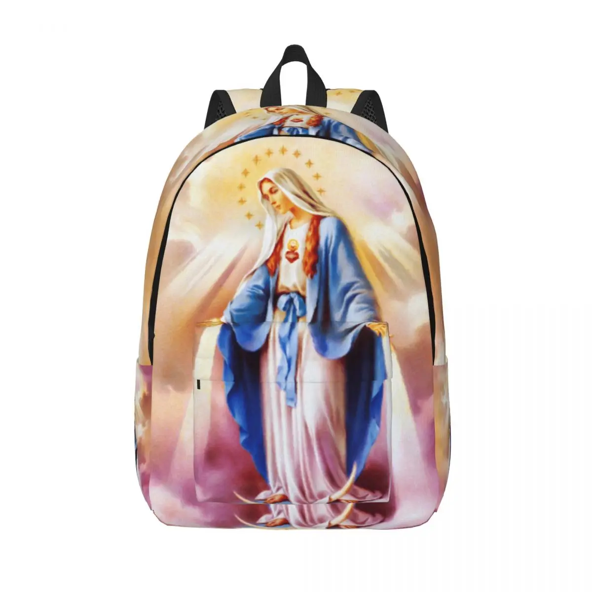 Catholic Virgin Mary Canvas Backpacks for Boys Girls Our Lady of Guadalupe School College Travel Bags Bookbag Fit 15 Inch Laptop