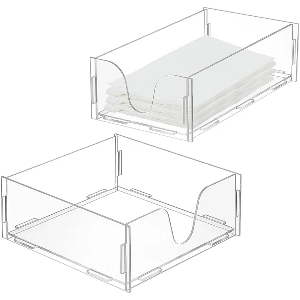 

9.5x5 inch 7.5x7.5 inch Napkin Holder Acrylic Cocktail Napkin Holder for Table Kitchen Bathroom Square Box Rectangle Tissue