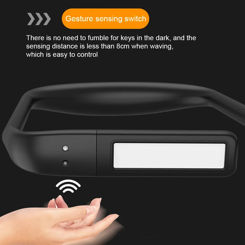 

1800mAh LED Flashlight 3 Colors Last Up To 10H Induction USB Rechargeable Hanging Neck Lamp for Fishing Hiking for Night Running