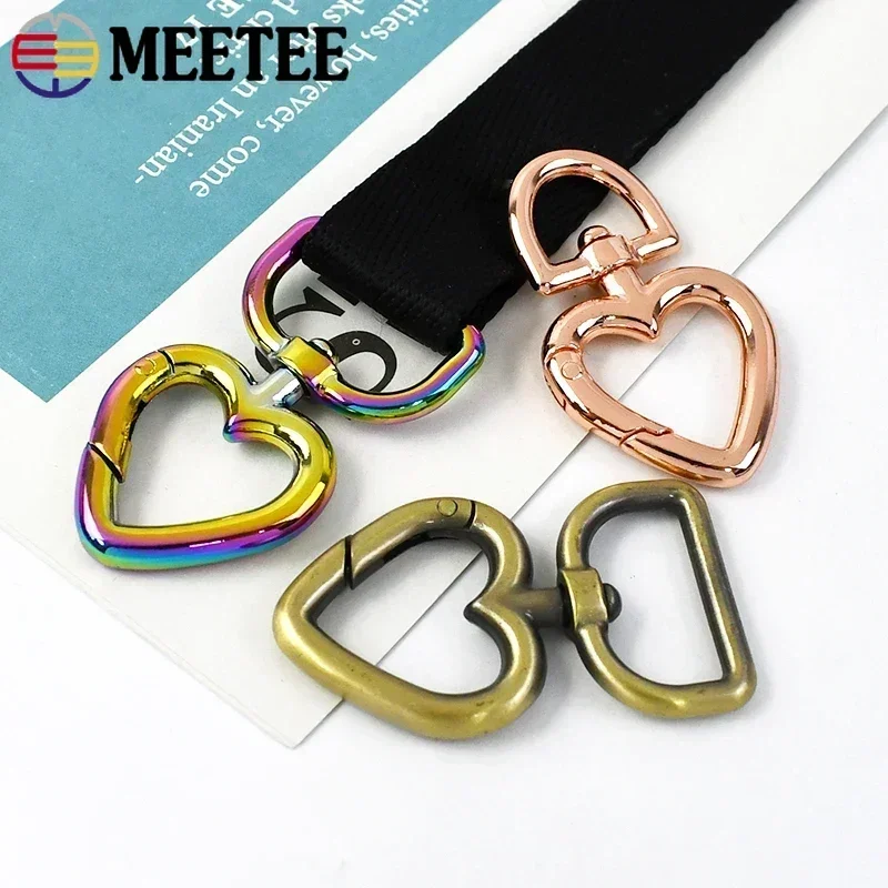 13/20mm 10-100Pcs Heart Bag Strap Buckle Metal Swivel Clasp Dog Collar Webbing Trigger Snap Hook Keyring Hangers DIY Accessories