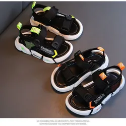Boys' Sandals 2023 Summer New Children's Mesh Breathable Beach Shoes Kids' Lightweight Soft Sole Anti-slip Sandals 23-37