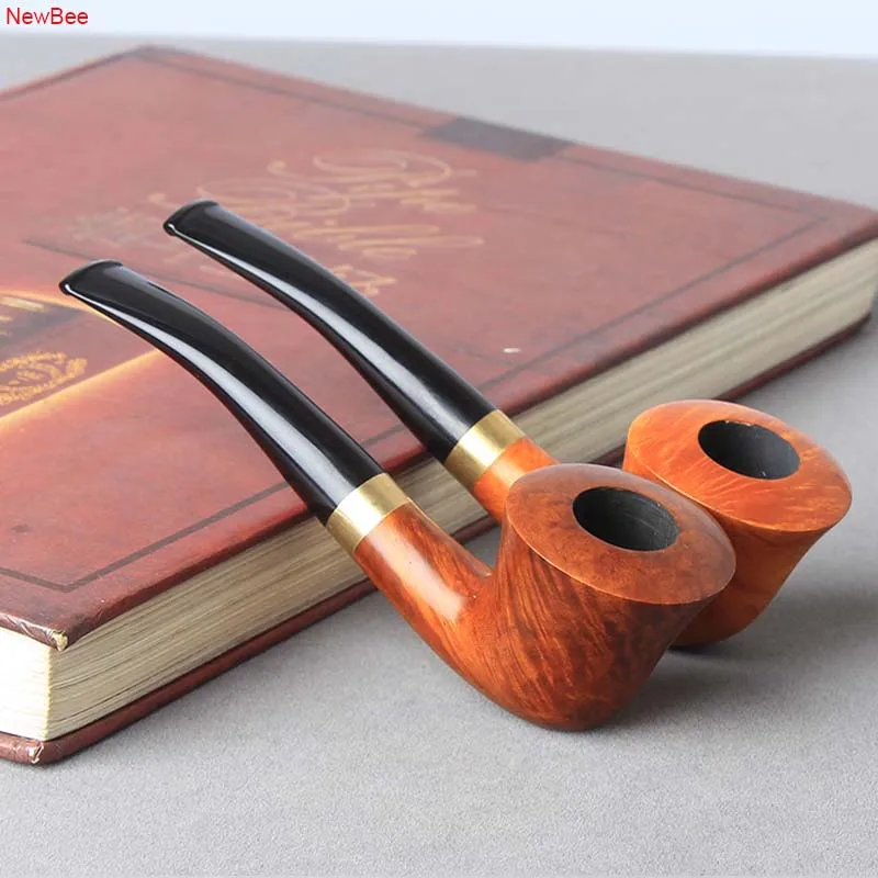 MUXIANG Handmade Briar Wood Tobacco Pipes Loop Decor Bent Smoking Pipe With 9 MM Filter Free 10 Smoking Tools Kit Premium Gifts