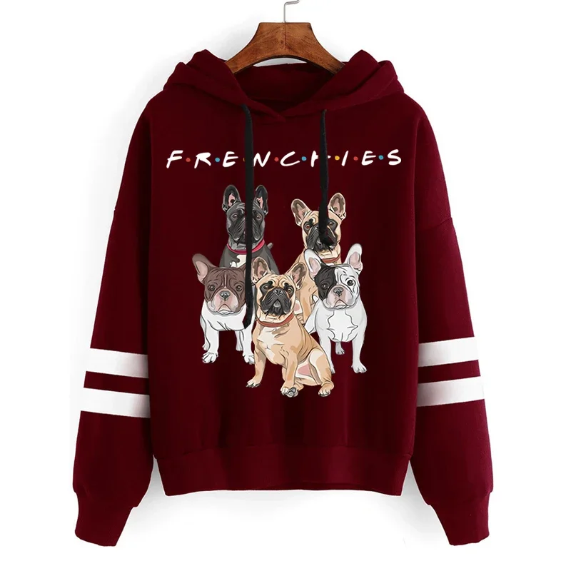 Kawaii French Bulldog Hoodies Casual Fashion Men Clohing High Street Loose Sweatshirt for Women Korean Funny Pullover Dog Hoody